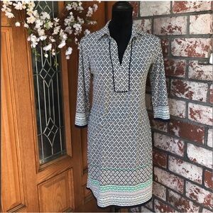 Elegant Black and White Patterned Women's dress